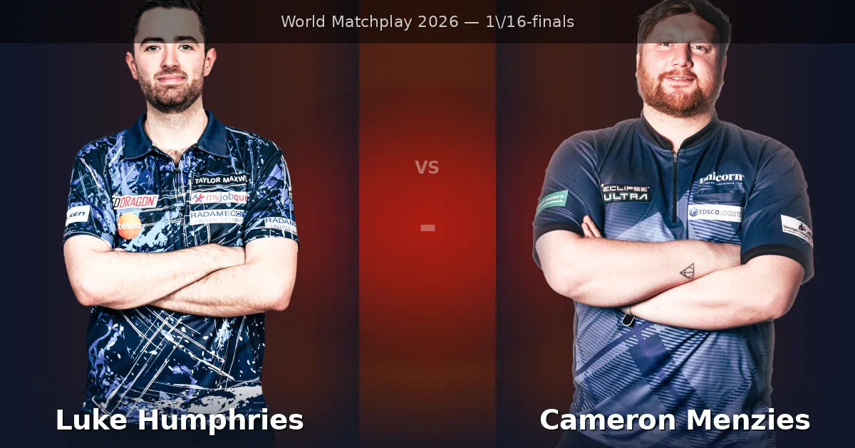 Luke Humphries vs Cameron Menzies - World Matchplay 2026