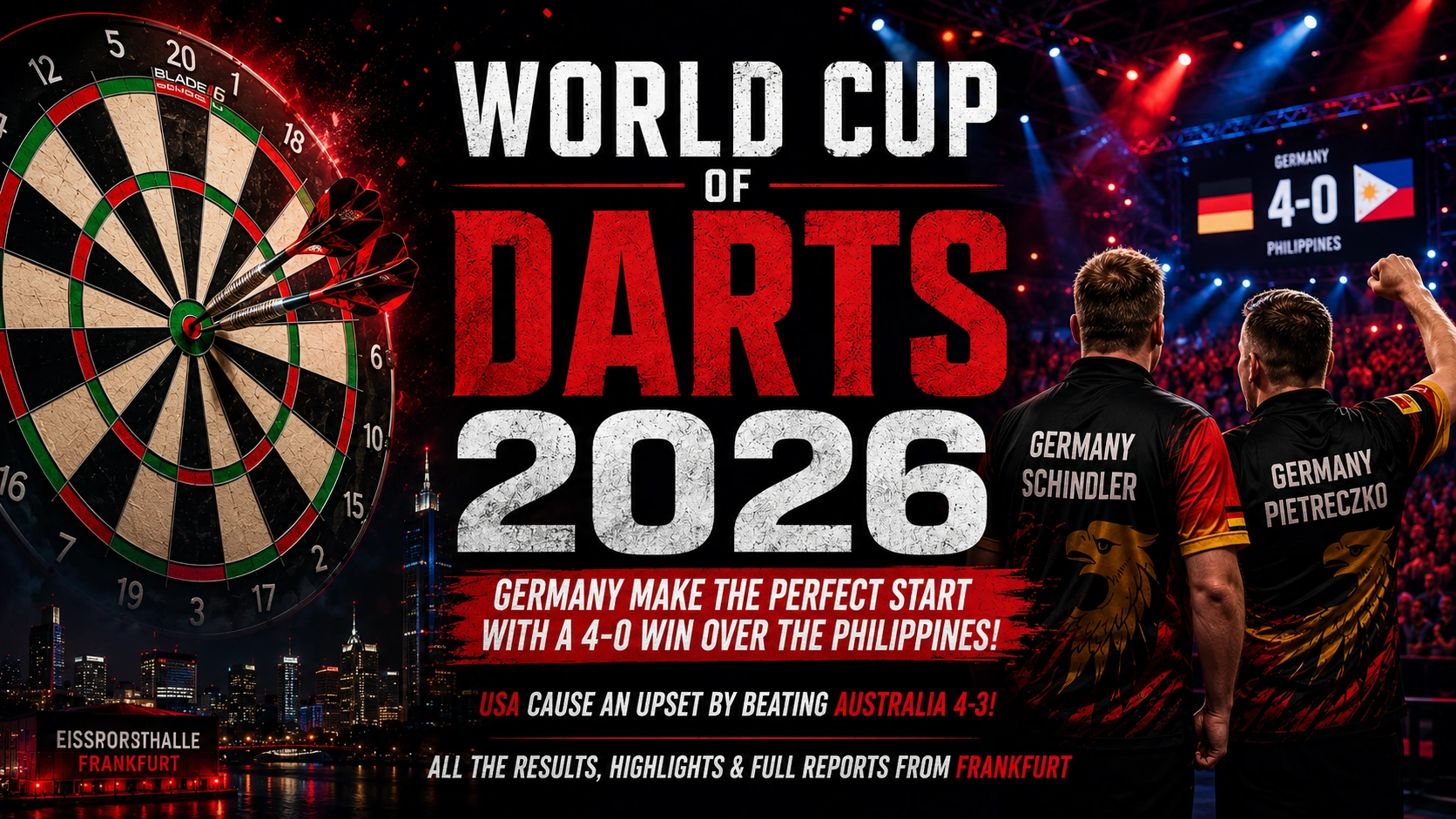 2026 World Cup of Darts: Germany make a strong start, USA spring a surprise against Australia