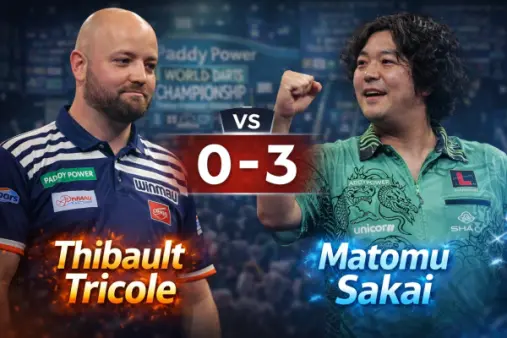Matomu Sakai élimine Thibault Tricole : La France quitte le Championnat du Monde de Darts 2026