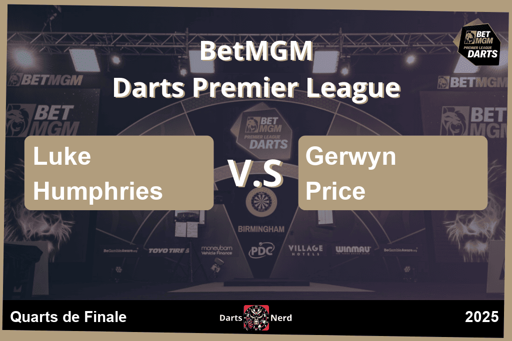 Pronostics : Luke Humphries - Gerwyn Price : Quarts de Finale Premier League Darts 2025