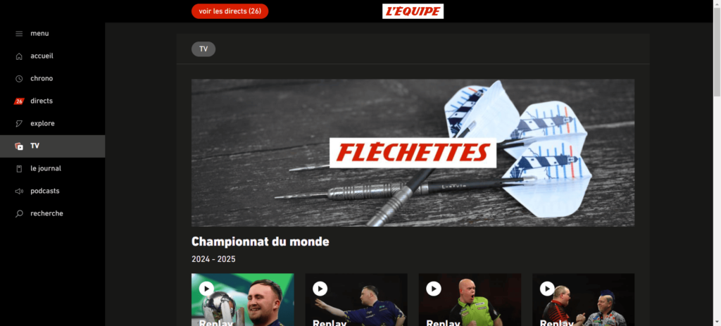Equipe21 replay flechette tournoi flechettes